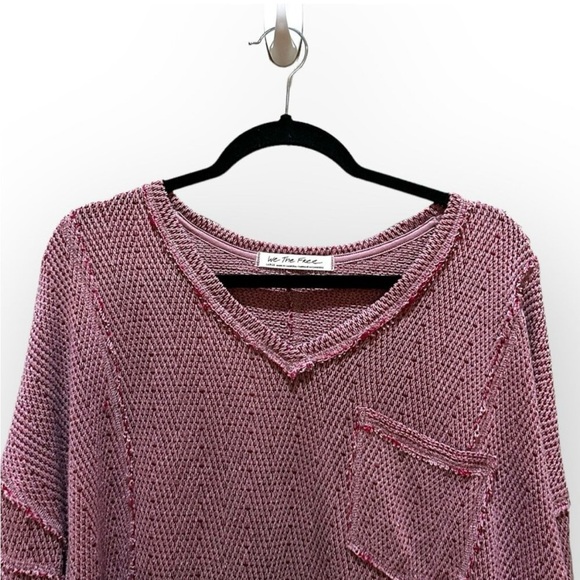 Free People We the Free Hacci Knit Top in Mauve Balloon Sleeve Boho - Picture 2 of 4